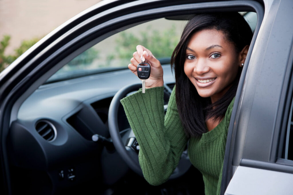 a woman buy her first car