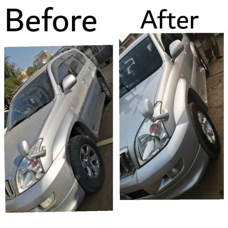 car waxing before and after result