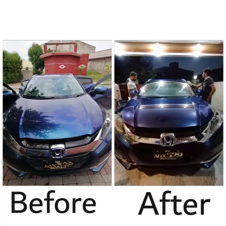 car waxing before and after result